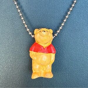 Vintage 1970’s Winnie the Pooh Pendant Necklace Ball Bead Chain